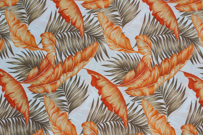 Ranforce alb cu frunze portocalii/maron [3]