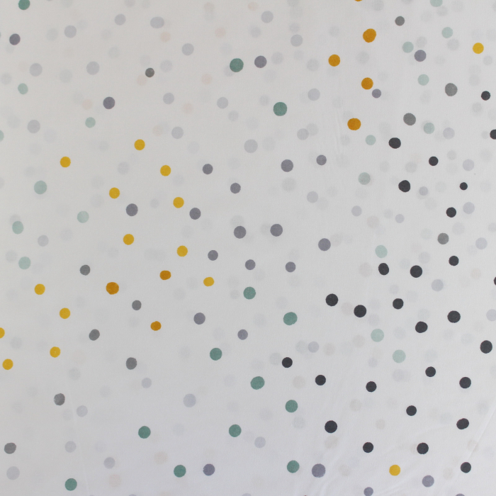 Ranforce alb cu bulinute verzi si galbene [2]