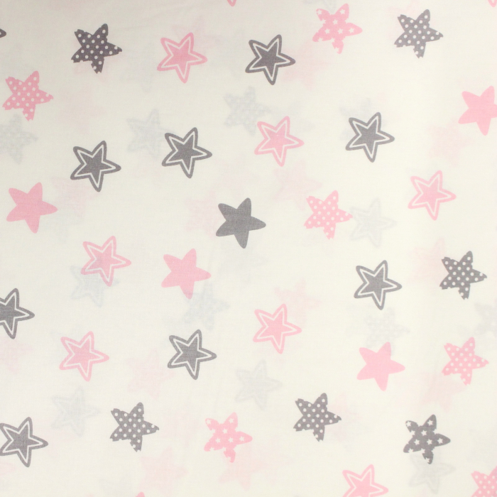 Ranforce alb cu stelute roz si gri [2]