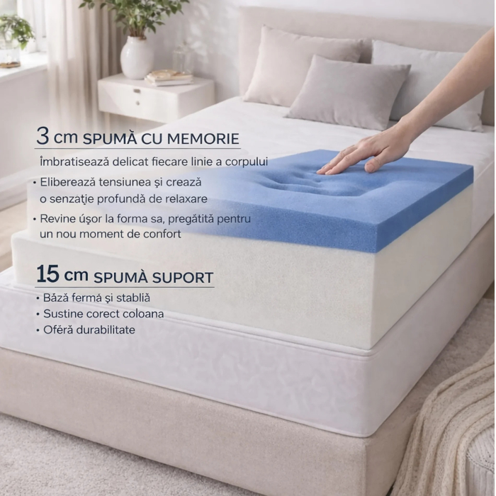 Saltea Premium Hybrid - MemoryGraph 18cm (RLX1) - Marime: 180cm x 200cm [7]