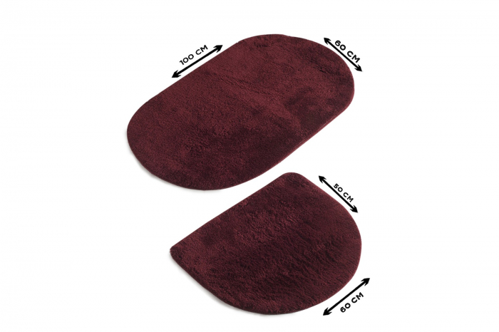 Set 2 covorase de baie, Chilai Home, Colors of Oval - Garnet [2]