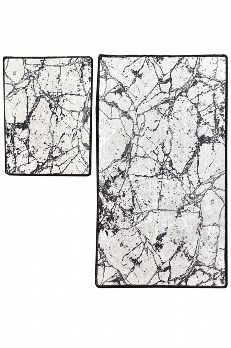 Set 2 covorase de baie, Chilai Home, Marble - White [4]