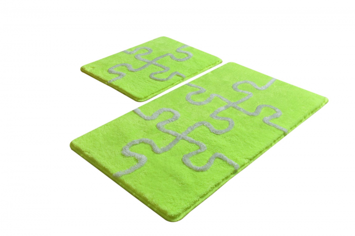 Set 2 covorase de baie, Chilai Home, Puzzle - Neon Green [2]