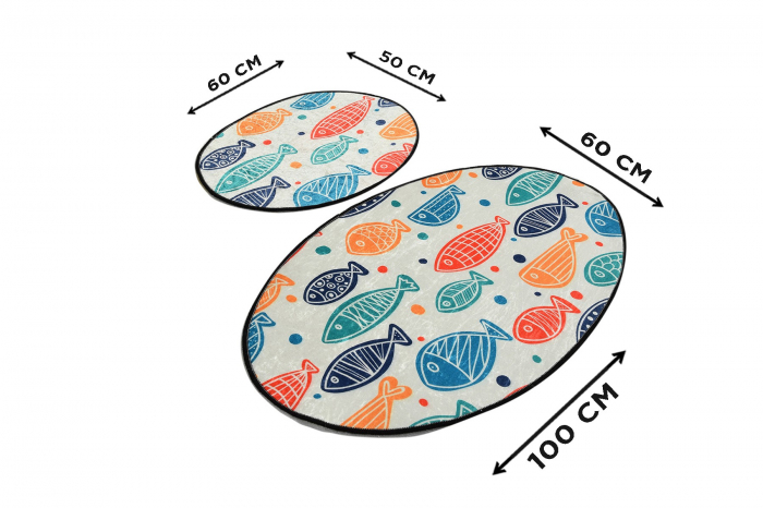 Set 2 covorase de baie, Chilai Home, Fish Djt - Colourful [2]