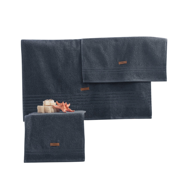 Set 3 prosoape, 30x50/50x90cm/75x150cm, Cotton Box, Wellness - Anthracite [3]