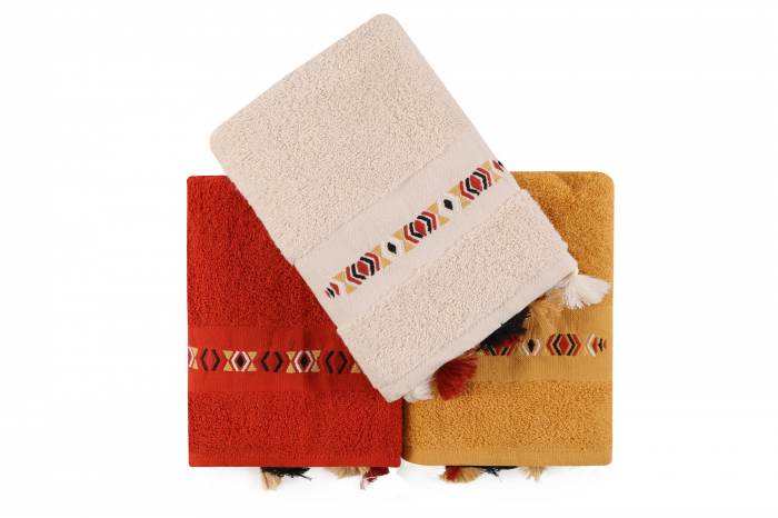 Set 3 prosoape cu broderie, 50x90cm, Cotton Box, Havlu Asorti-1 [4]