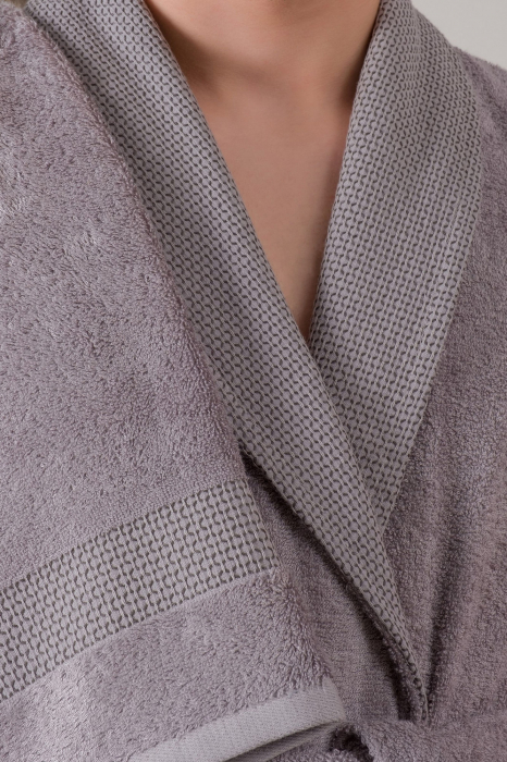Set 4 prosoape si 2 halate de baie, Cotton Box, 3D - Damson, Grey [3]
