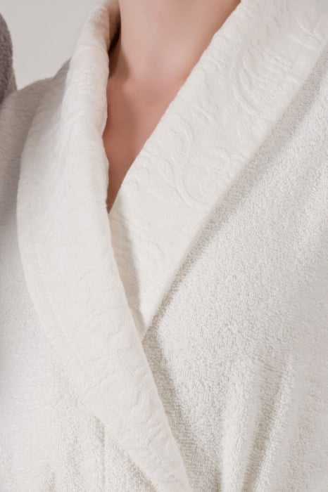 Set 4 prosoape si 2 halate de baie, Cotton Box, Camilla - Cream, Grey [4]