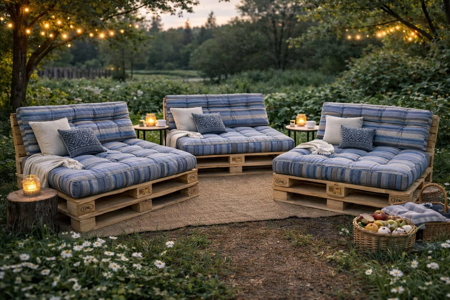 Set perne gradina "Pallet Soft Seating" Multicolor [3]