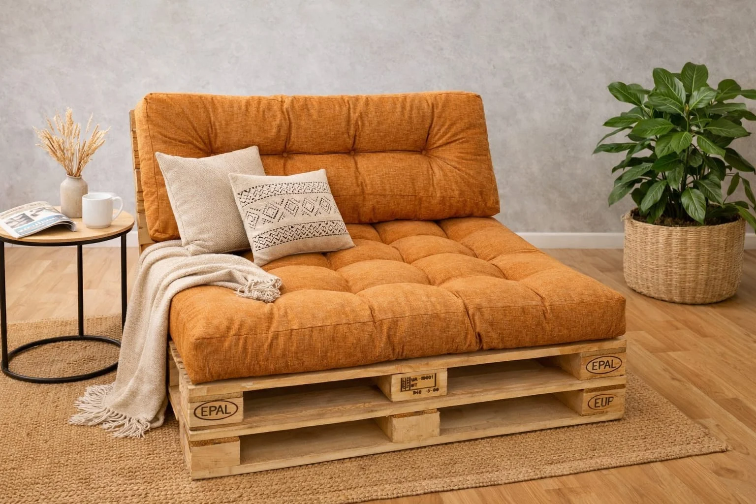Set perne gradina "Pallet Soft Seating" Orange [2]
