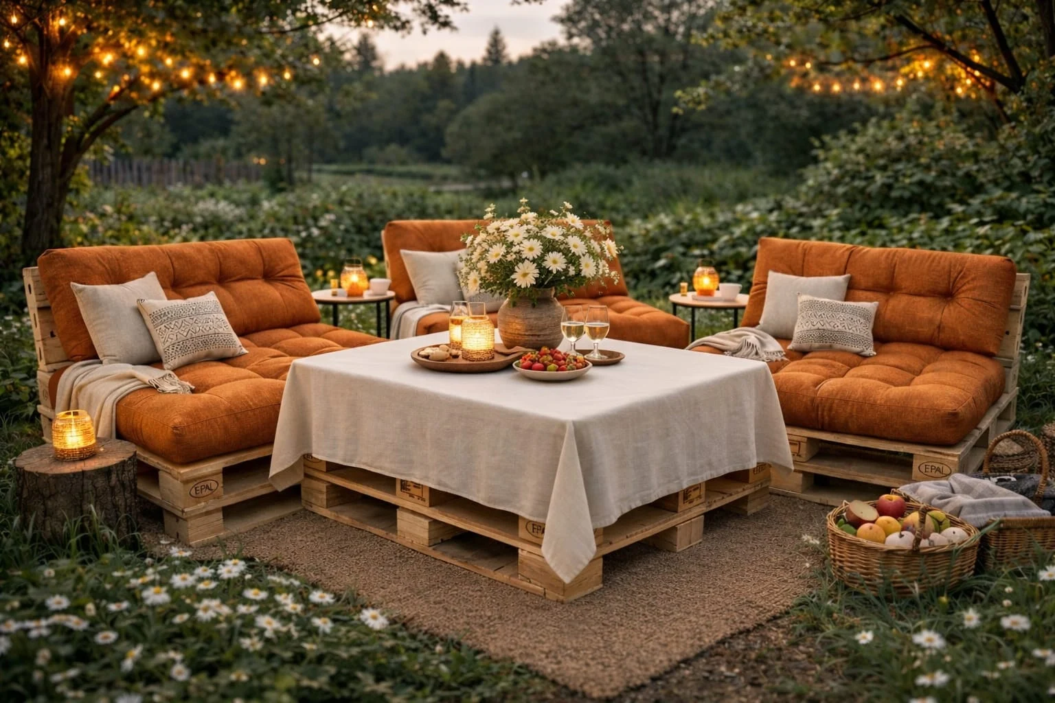 Set perne gradina "Pallet Soft Seating" Orange [3]