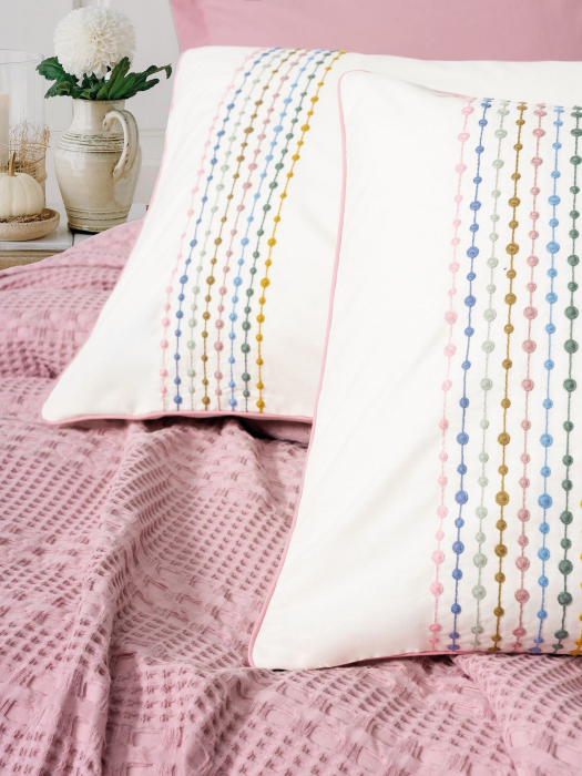 Set pique lenjerie și cuvertură, 4 piese, bumbac 100%, Cotton Box,  Pebble - Pink [4]