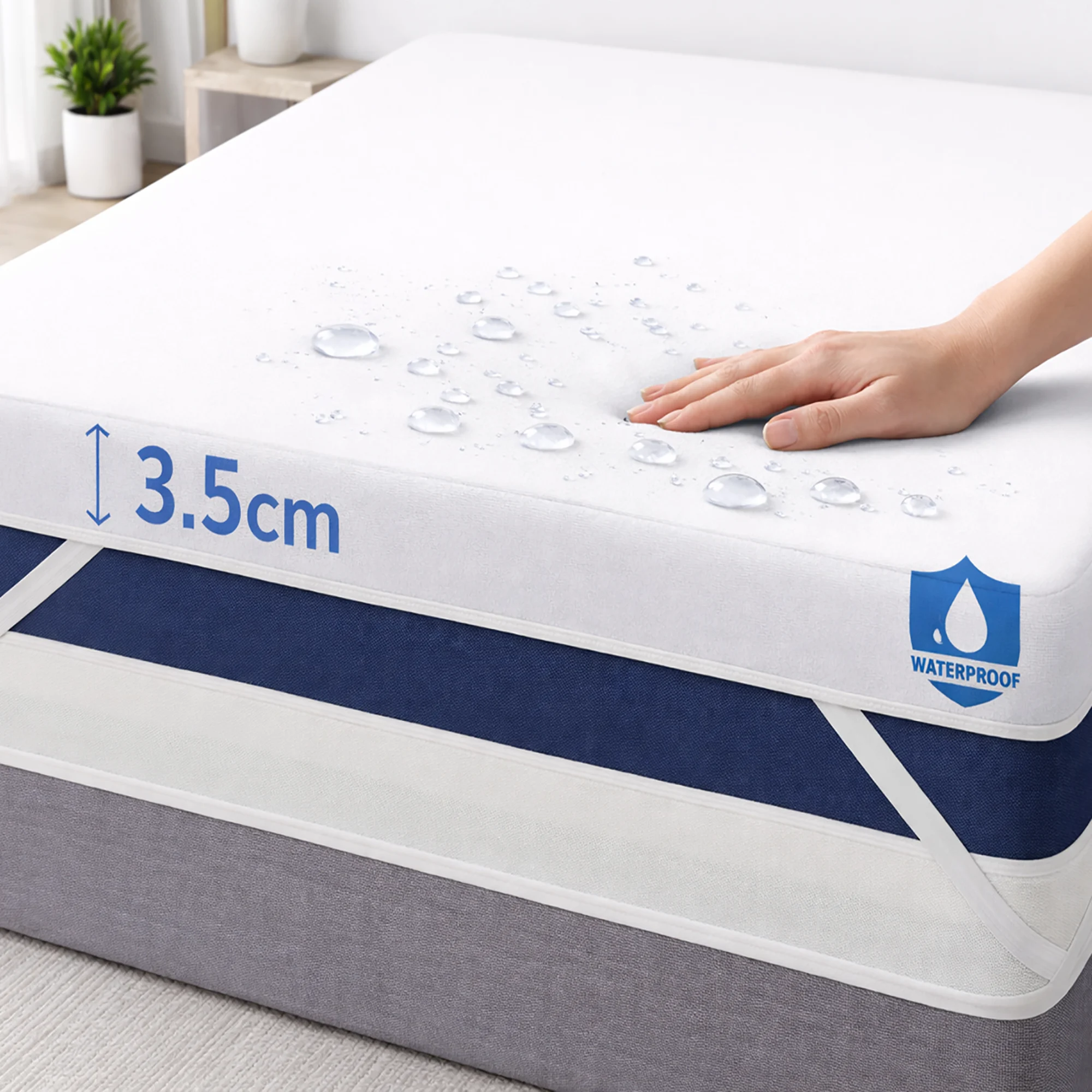 Topper Aloe Vera "Fresh Waterproof" - Marime: 90cm x 200cm [2]