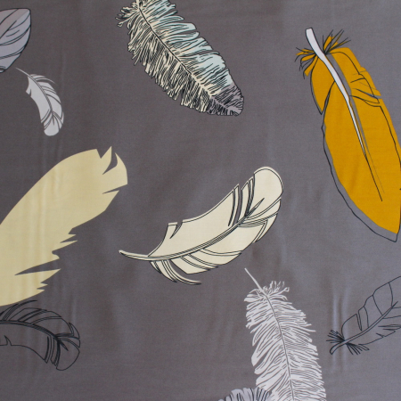 Bumbac dublu satinat gri cu pana aurie [3]