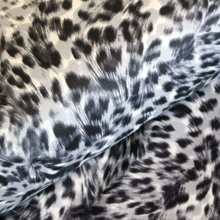 Bumbac dublu satinat animal print gri [0]