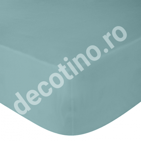 Cearceafuri de pat - simple - Cearceaf de pat ranforce, 100% bumbac, albastru murdar