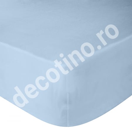 Cearceafuri de pat - simple - Cearceaf de pat ranforce, 100% bumbac, bleu deschis