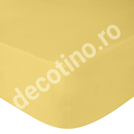 Cearceafuri de pat - simple - Cearceaf de pat ranforce, 100% bumbac, galben