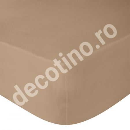 Cearceafuri de pat - simple - Cearceaf de pat ranforce, 100% bumbac, maron deschis