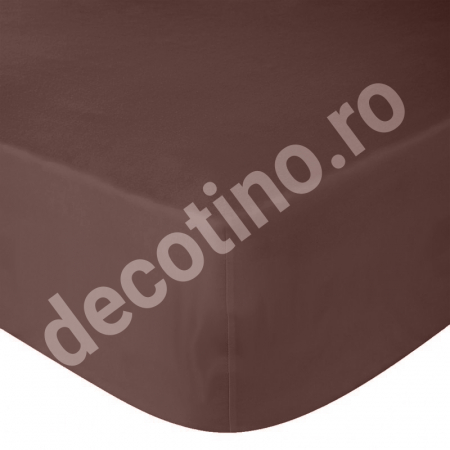 Cearceafuri de pat - simple - Cearceaf de pat ranforce, 100% bumbac, maron