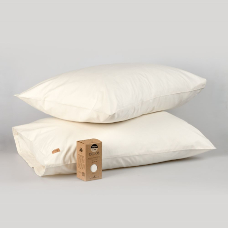 Fețe de pernă - Set 2 fețe de pernă ranforce, bumbac 100%, Dilios, Natural Light 50x70cm