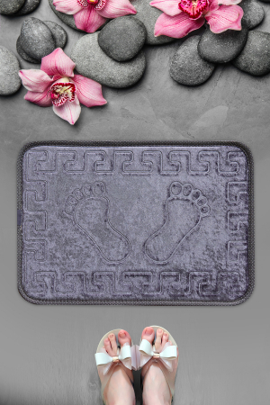Covorase baie - Covoras de baie 40x60cm, Chilai Home, Foot Private - Fume