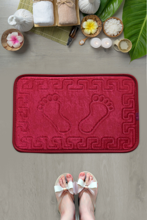 Baie - Covoras de baie 40x60cm, Chilai Home, Foot Private - Rosu