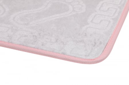Covoras de baie 40x60cm, Chilai Home, Foot Private - Roz pudra [1]