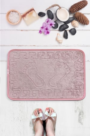 Covoras de baie 40x60cm, Chilai Home, Foot Private - Roz pudra [0]
