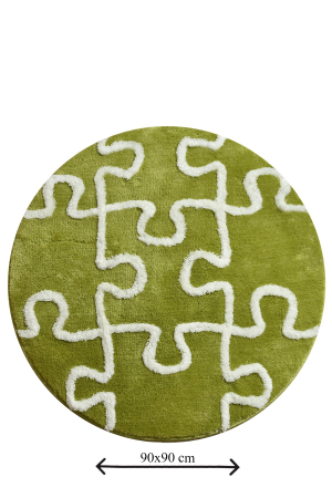 Covoras de baie D90cm, Chilai Home, Puzzle - Green [1]