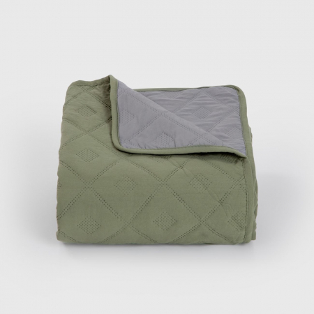 Cuvertura de pat reversibila, Dilios, Arena, 160x220 - green/grey [1]