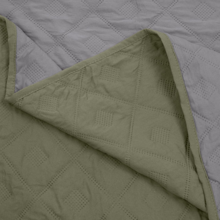 Cuvertura de pat reversibila, Dilios, Arena, 200x220 - green/grey [2]