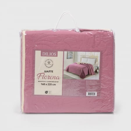 Cuvertura de pat reversibila, Dilios, Florena, 200x220 - ecru/ash pink [3]