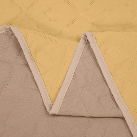 Cuvertura de pat reversibila, Dilios, Arena, 200x220 - beige/orchid [2]