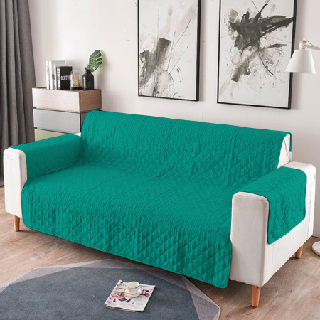 Pucioasa - Cuvertura matlasata canapea 3 locuri doua fete - verde