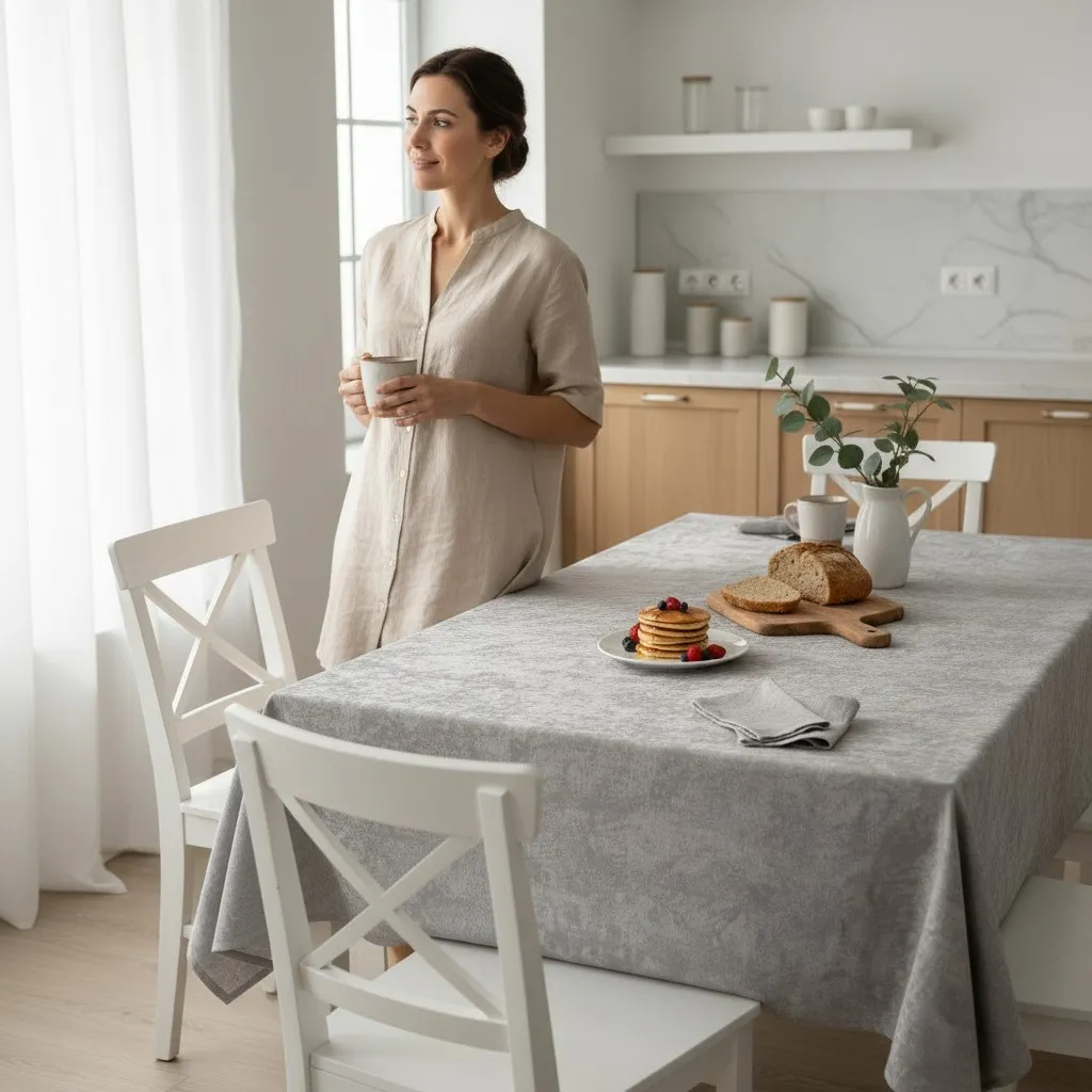 FETE DE MASa - Fata de Masa Antimurdarire (Gri) - Dimensiuni:: 120 cm x 160 cm