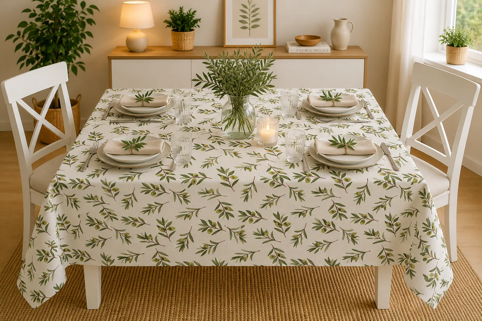 Fețe de masă - Fata de Masa Antimurdarire (Lace Olive) - Dimensiuni:: 120 cm x 160 cm