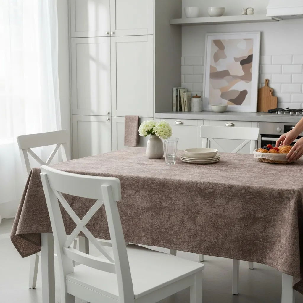 Fețe de masă - Fata de Masa Antimurdarire (Maro inchis) - Dimensiuni:: 120 cm x 160 cm