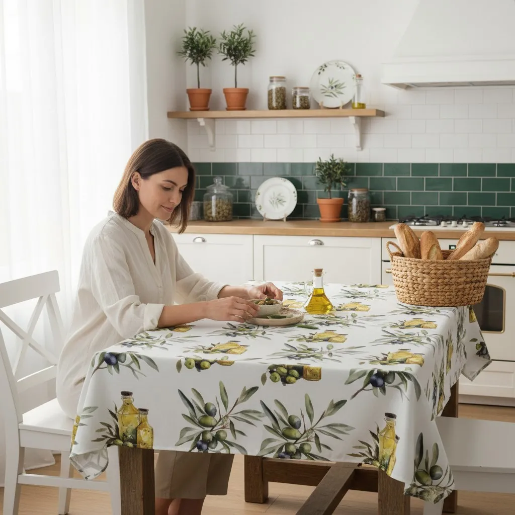 FETE DE MASa - Fata de Masa Antimurdarire (Olive) - Dimensiuni:: 120 cm x 160 cm