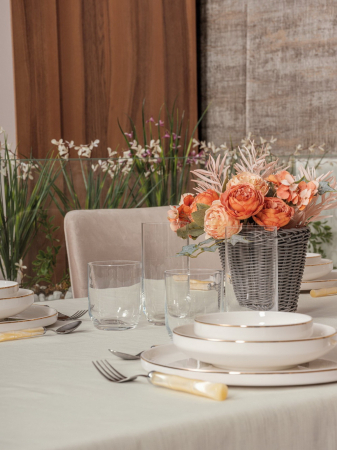 Față de masă, Cotton Box, Plain - cream, 155x220cm [1]