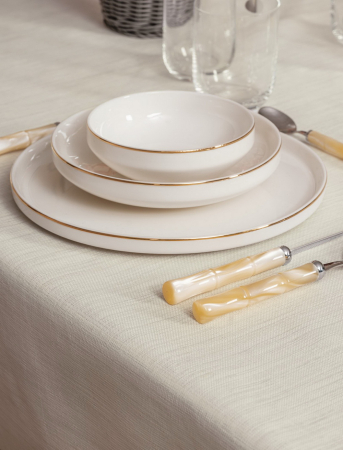 Față de masă, Cotton Box, Plain - cream, 155x220cm [3]