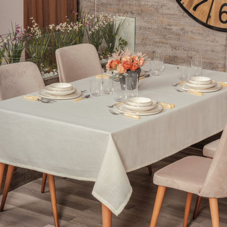 Fețe de masă - Față de masă, Cotton Box, Plain - cream, 155x160cm