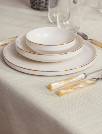 Față de masă, Cotton Box, Plain - cream, 155x160cm [3]