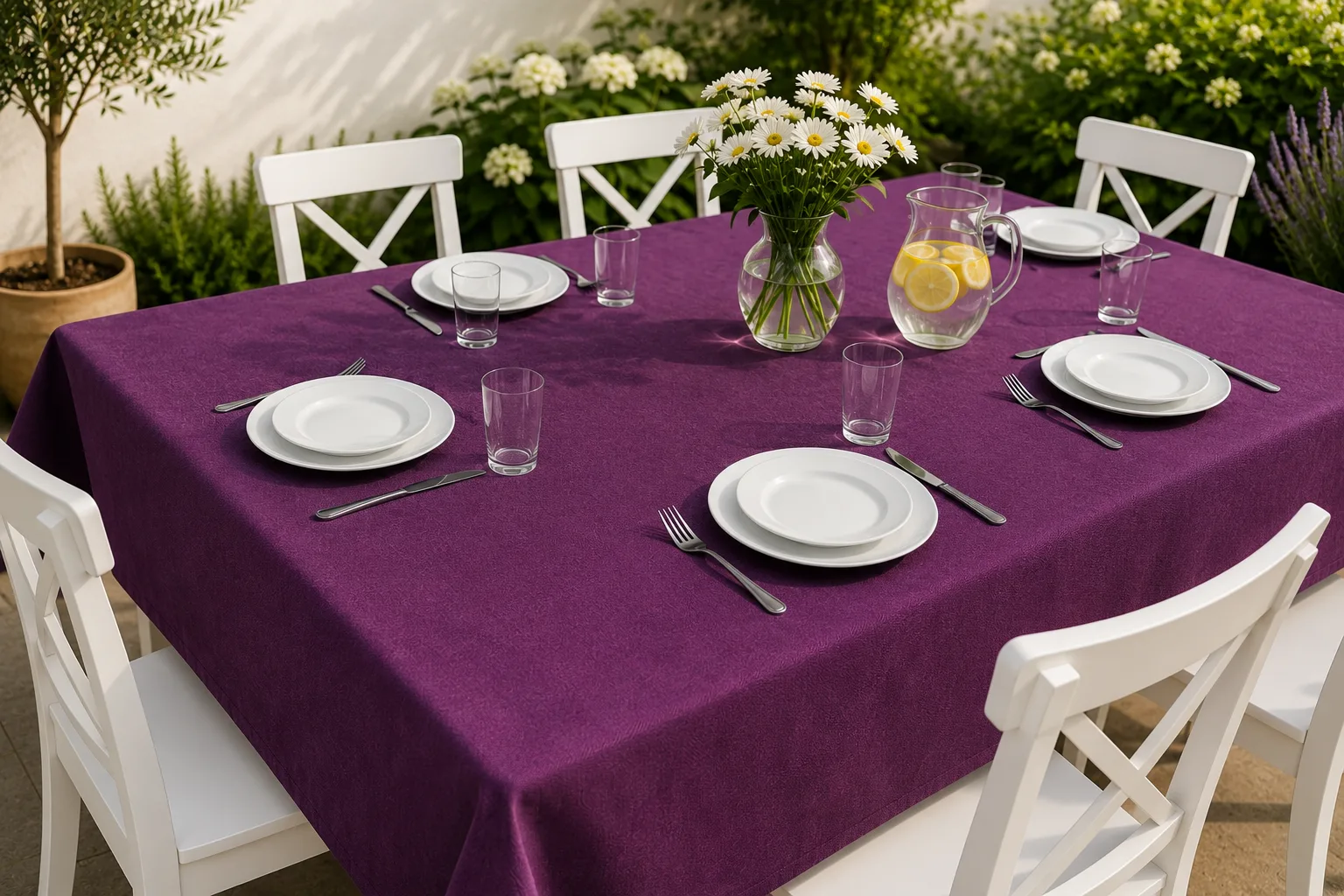 Fata de masa terasa / gradina Ivory Charm - Marime: 140cm x 140cm [1]