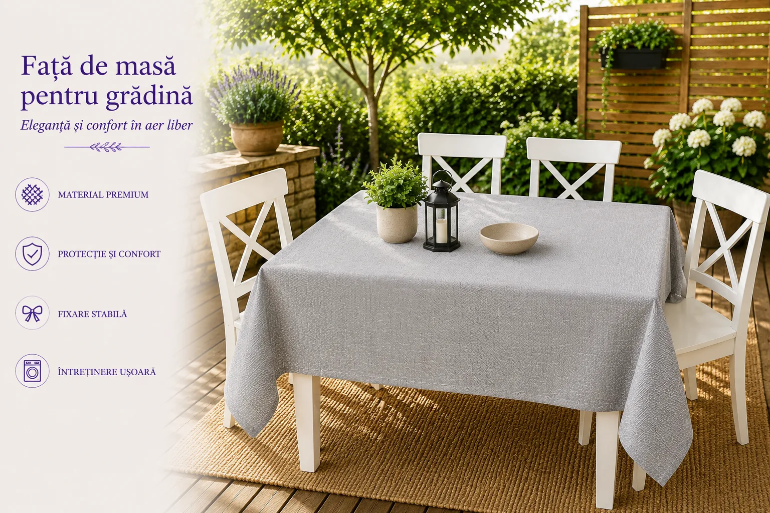 Fețe de masă terasă - Fata de masa terasa / gradina Mirage elegant - Marime: 140cm x 140cm