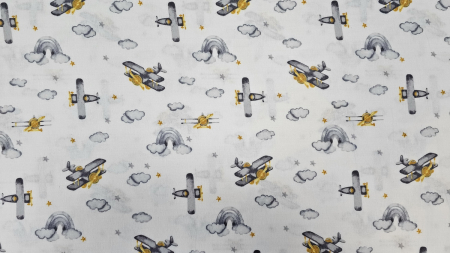 Finet alb cu avioane gri 2.4m [2]