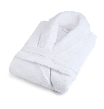 HALAT DE BAIE VELUR 100% BUMBAC (ALB) - Marime: L/XL [1]