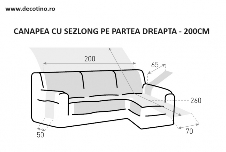 Husa coltar cu sezlong, Belmarti, Geo Teflon, Gri Inchis - dreapta [1]