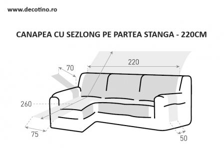 Husa coltar cu sezlong, Belmarti, Geo Teflon, Maro - stanga [2]