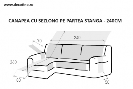 Husa coltar cu sezlong, Belmarti, Geo Teflon, Maro - stanga [3]